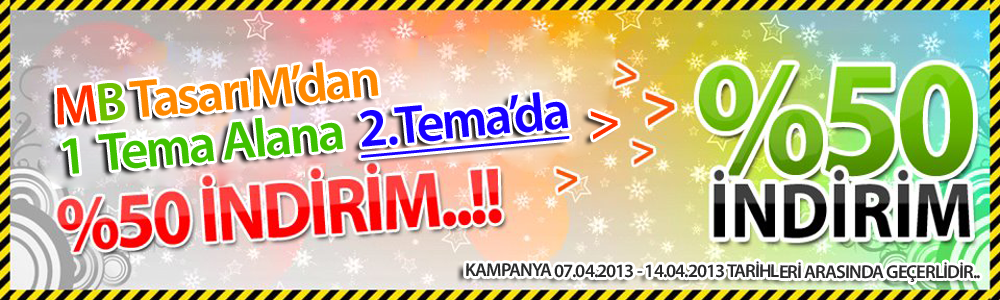 MB Tasarımdan Bir İndirim Daha..!! Tüm WordPress Temalarımızda 1 Tema Alana 2.Tema %50 İNDİRİM Başladı..!!!